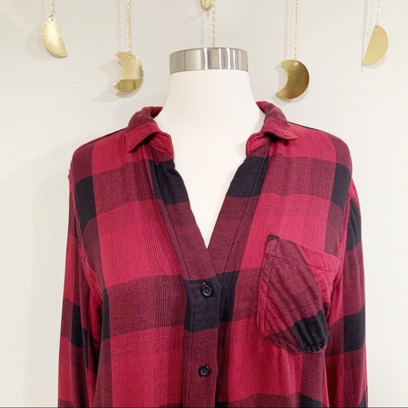 Anthropologie Cloth & Stone. Red & Black Flannel. - Picture 2 of 7